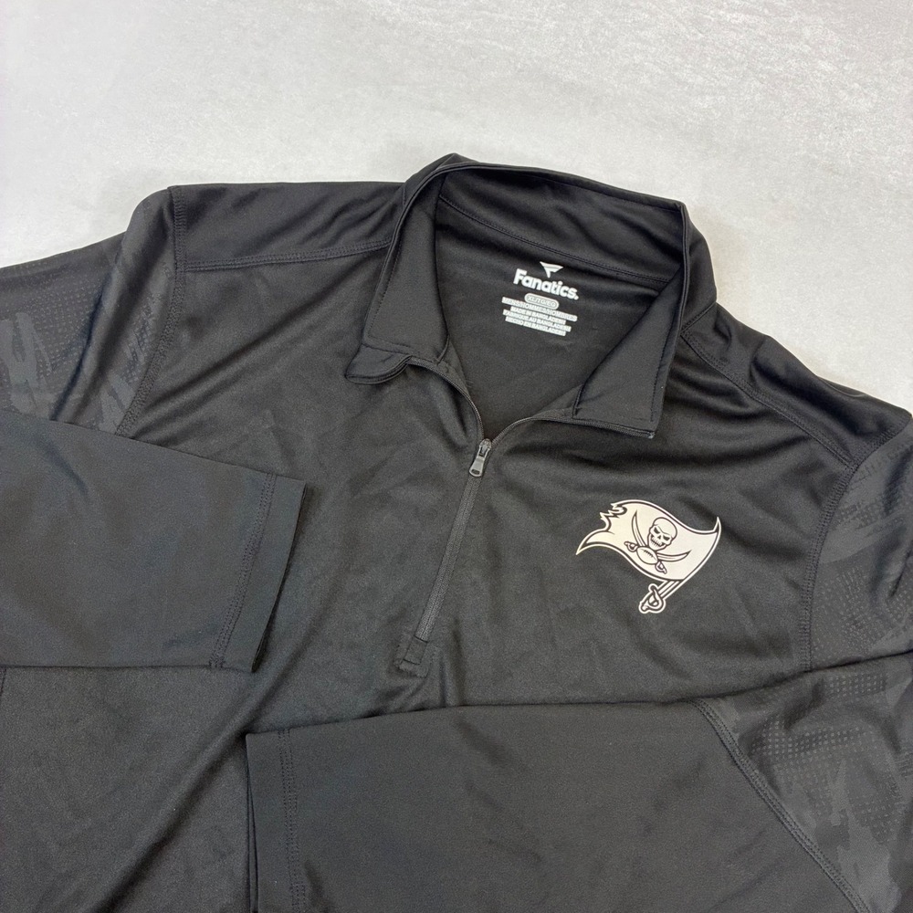 Fanatics Tampa Bay Buccaneers Pullover Men XL Black 1/4 Zip Performance Pockets